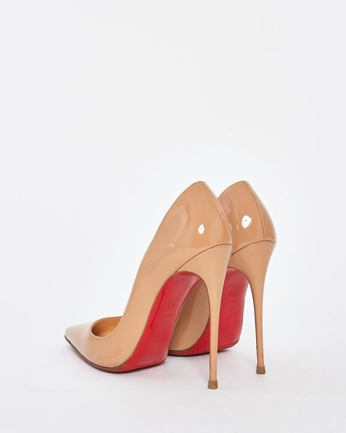 Christian Louboutin Nude Patent Leather So Kate Pumps - 37.5