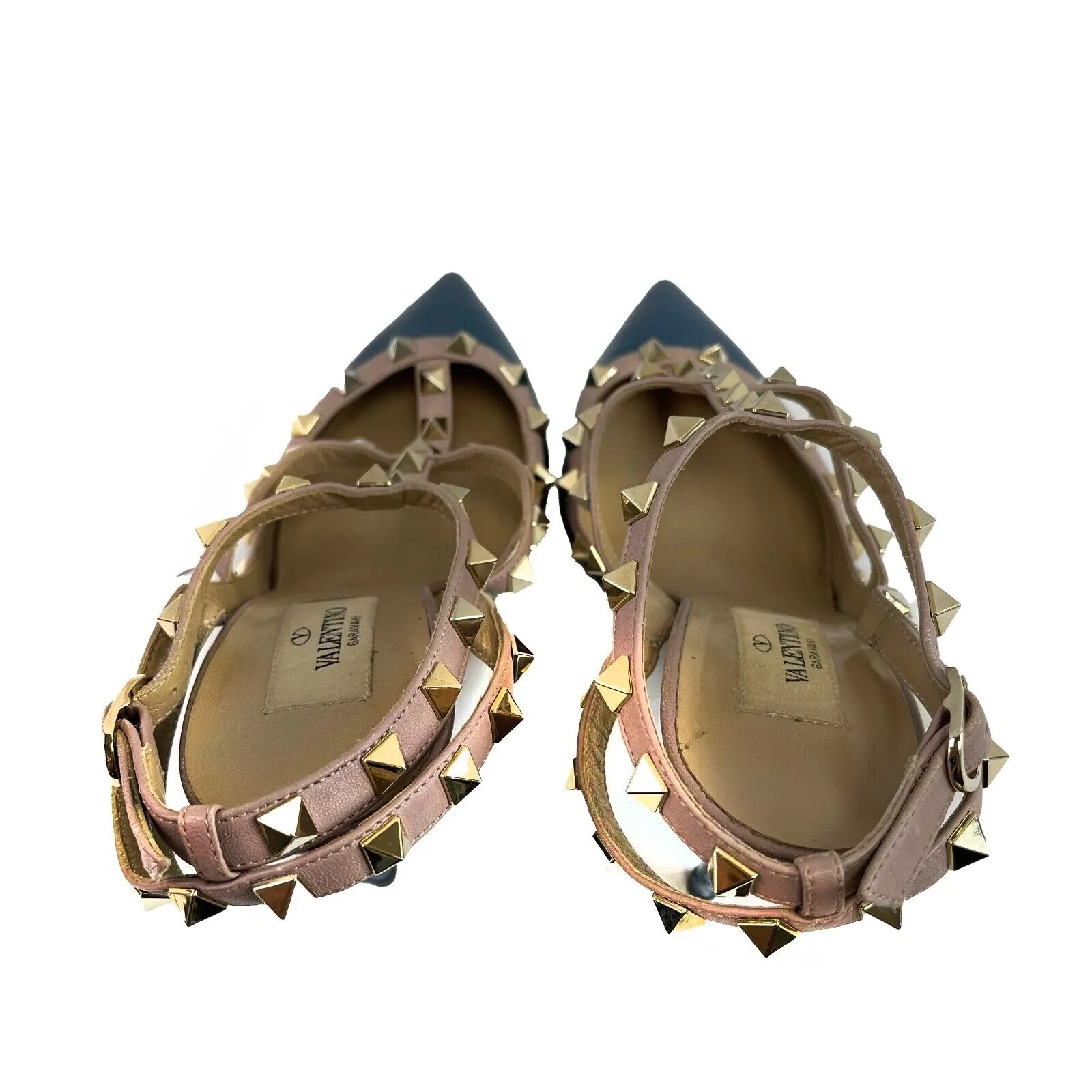 Valentino Rock Stud Pumps Patent Leather Ocean Blue 38 US 8 Pumps Shoes