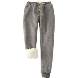 Women's Sherpa-Lined Joggers in Charcoal